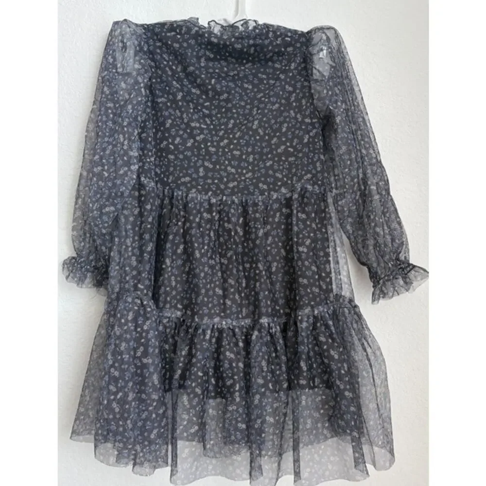 Zara Girls Floral Gauze Tiered Dress Size 6